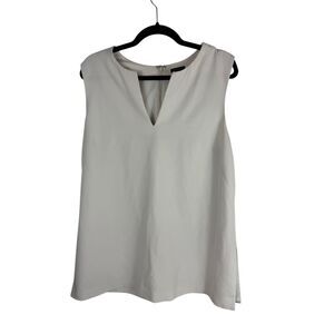 Ann Taylor White Sleeveless Blouse